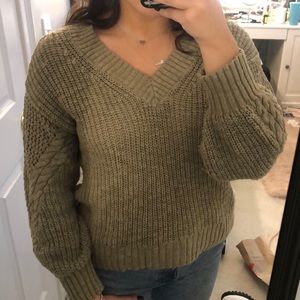 Green knit sweater